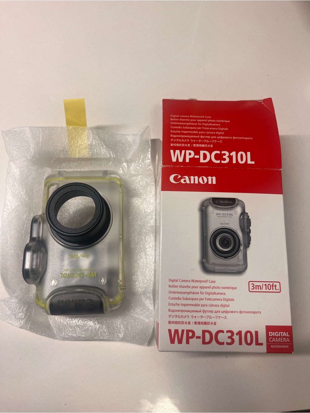 Canon WP-DC310L Waterproof Camera Case Clear with Yellow Trim